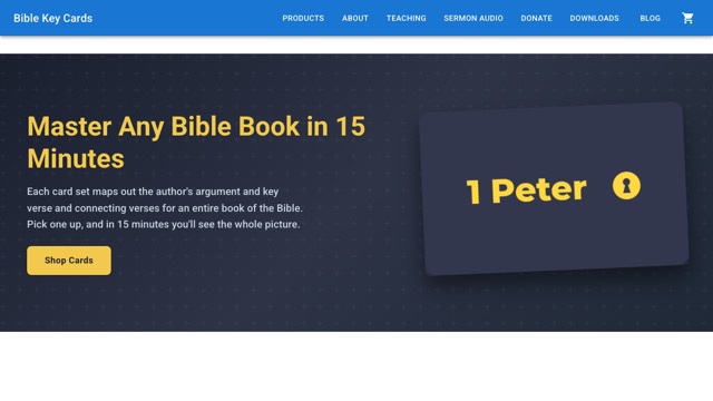 Bible Key Cards website preview